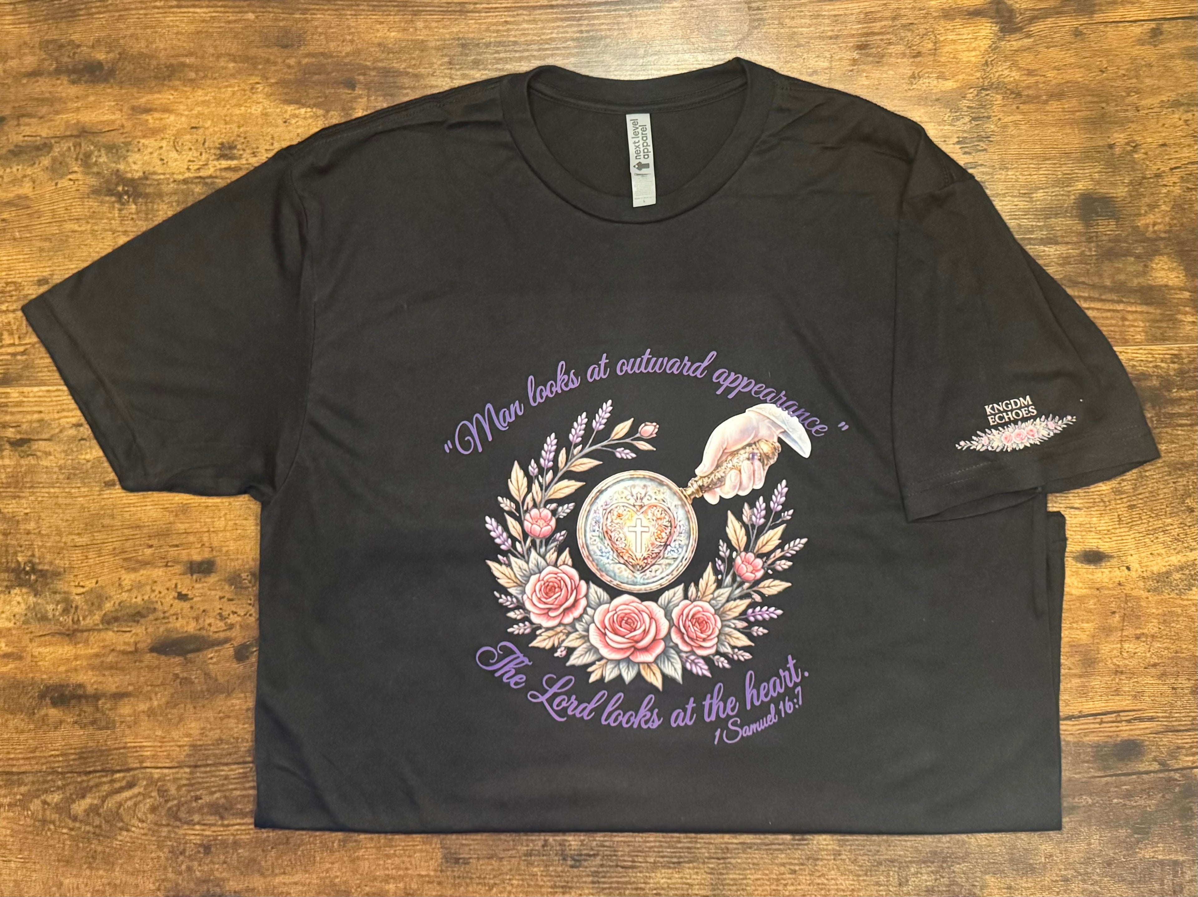 "Looks at the Heart" 1 Samuel 16:7 Christian Graphic Tee
